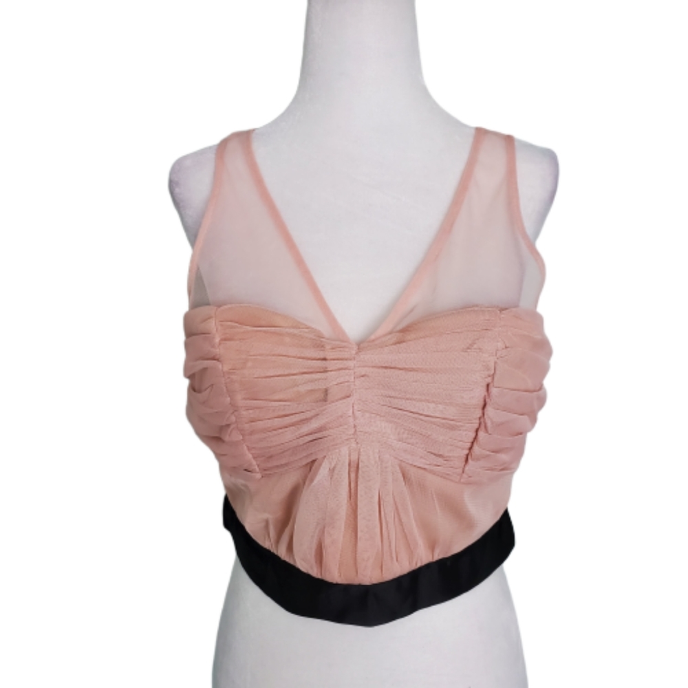 NWOT Jump Apparel Blush Pink Sheer Crop Top
